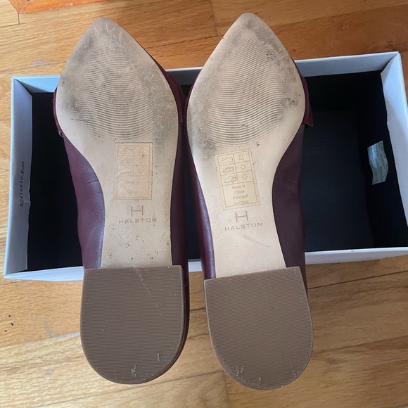 Halston Hazel Burgundy/Bordeaux Pointy Toe Flats Size 8 - Picture 4 of 6